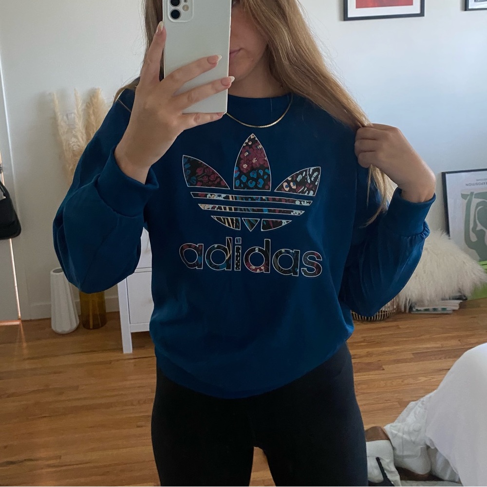 Adidas Originals Floral Trefoil pullover jacket